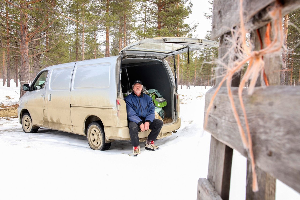 Toyota Hiace ja poromies Aki Nevalainen